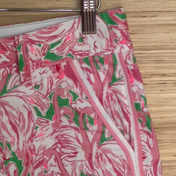 Lilly Pulitzer The Callahan Short women's size 8 Pink Colony Green Flamingo 5" - Picture 3 of 9
